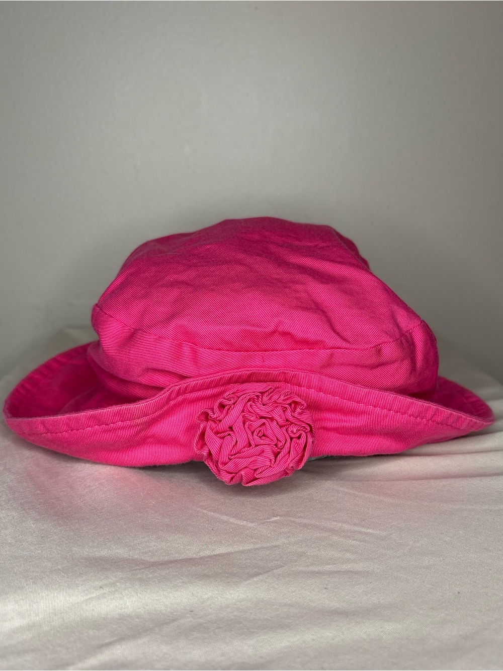 Kids Pink Floral Accent Sun Hat